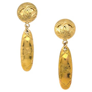 CHANEL Dangle Earrings Clip-On Gold 94P KK91183