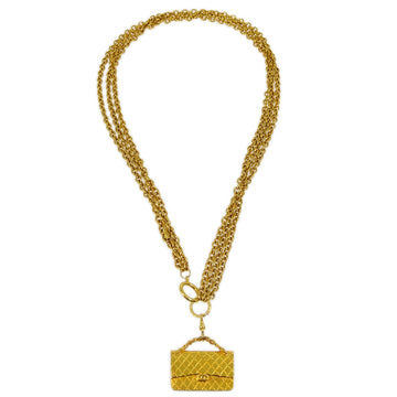 CHANEL Bag Chain Pendant Necklace Gold 161525