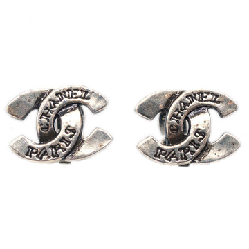 CHANEL CC Earrings Clip-On Silver 99A 191205