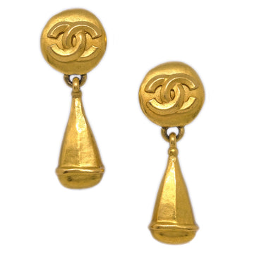 CHANEL Dangle Earrings Clip-On Gold 96P 161238