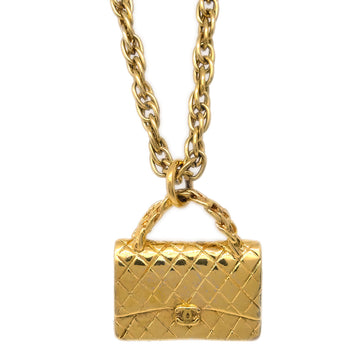 CHANEL Bag Chain Pendant Necklace Gold 95P 161512