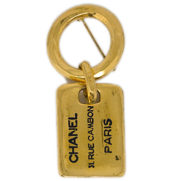 CHANEL Plate Brooch Pin Gold 1133 191188