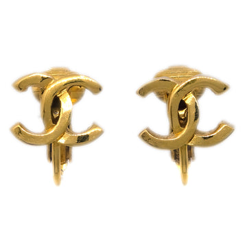 CHANEL CC Earrings Clip-On Gold 233 191212