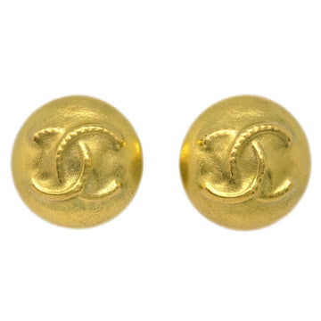 CHANEL Button Earrings Clip-On Gold 95C KK90822