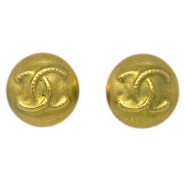 CHANEL Button Earrings Clip-On Gold 95C KK90824