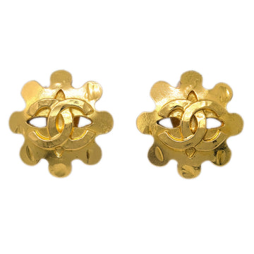 CHANEL Flower Earrings Clip-On Gold 94P KK90840