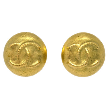 CHANEL Gold Button Earrings Clip-On 95C KK90817