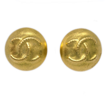 CHANEL Gold Button Earrings Clip-On 95C KK90818