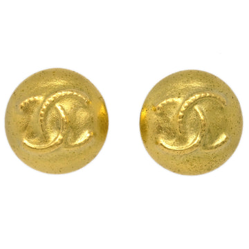 CHANEL Gold Button Earrings Clip-On 95C KK90820