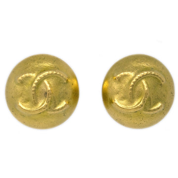 CHANEL Gold Button Earrings Clip-On 95C KK90823