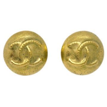 CHANEL Gold Button Earrings Clip-On 95P KK90825