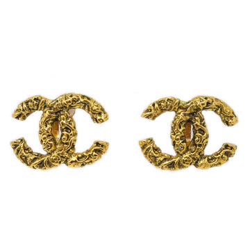 CHANEL CC Earrings Clip-On Gold 93A Large KK90835