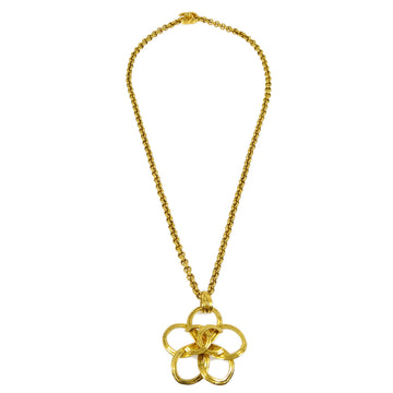 CHANEL Flower Gold Chain Pendant Necklace 96P KK90852