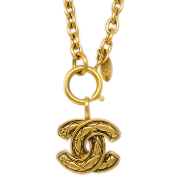 CHANEL Gold CC Pendant Necklace 3857 132945