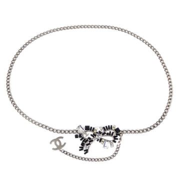 CHANEL Silver Chain Belt Small Good 171644