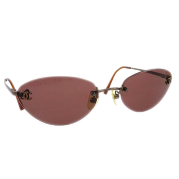 CHANEL Sunglasses Eyewear Brown Small Good 171998