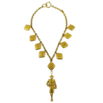 CHANEL Mademoiselle Chain Pendant Necklace Gold KK32674