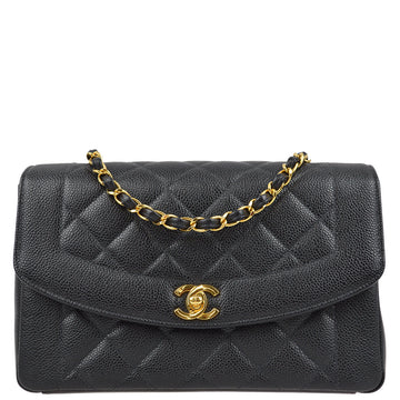 CHANEL Black Caviar Medium Diana Shoulder Bag 181698