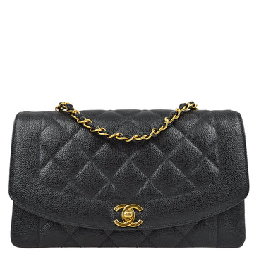 CHANEL Black Caviar Medium Diana Shoulder Bag 181805