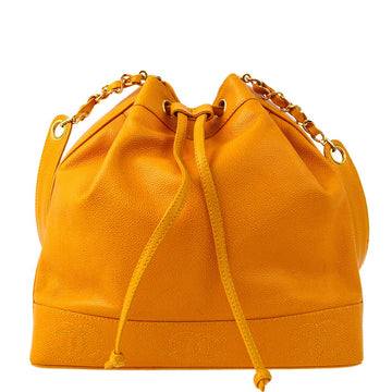 CHANEL Orange Caviar Triple CC Bucket Shoulder Bag 181808