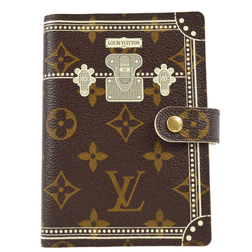 LOUIS VUITTON Monogram Trunk Agenda PM Note Book Cover R20965 Small Good 161699