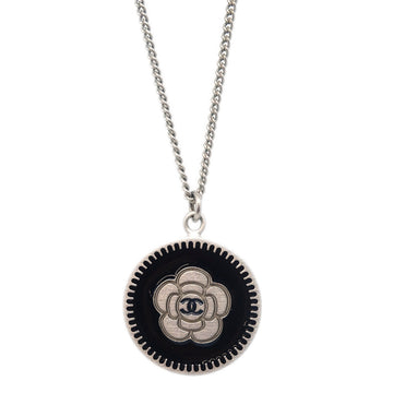 CHANEL Camellia Chain Necklace Pendant Silver 06P 161723