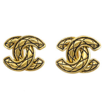 CHANEL Gold CC Earrings Clip-On 2459 161734