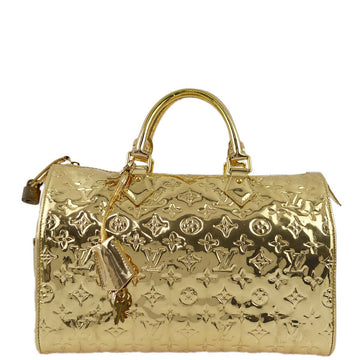 LOUIS VUITTON Gold Monogram Miroir Speedy 30 Handbag M95272 161839