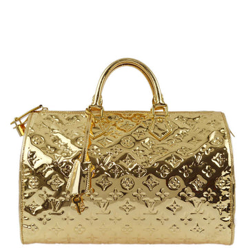 LOUIS VUITTON Gold Monogram Miroir Speedy 35 Handbag M95785 161840