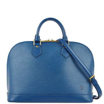 LOUIS VUITTON Blue Epi Alma 2way Shoulder Handbag M52145 161955