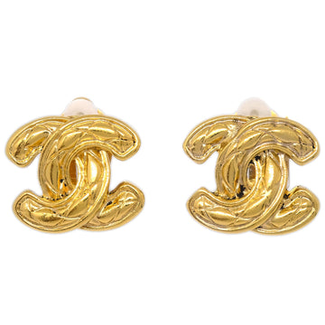 CHANEL Gold CC Earrings Clip-On 2433 172173