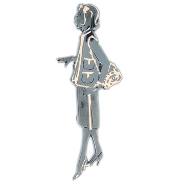 CHANEL Silver Mademoiselle Brooch Pin 03P 191439