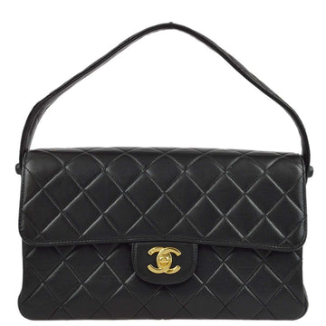 CHANEL Black Lambskin Double Sided Classic Flap Handbag KK32092