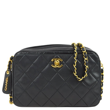 CHANEL Black Lambskin Camera Bag Small 161859