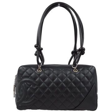 CHANEL Black Calfskin Cambon Ligne Bowling Handbag 172449