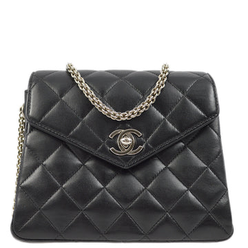 CHANEL Black Lambskin Chain Shoulder Bag KK31363