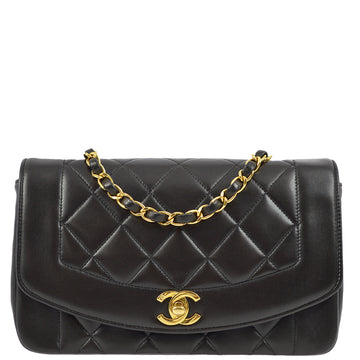 CHANEL Black Lambskin Small Diana Shoulder Bag KK32823