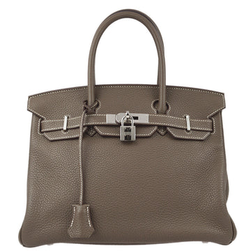 HERMES 2012 Etoupe Clemence Birkin 30 Handbag 172525