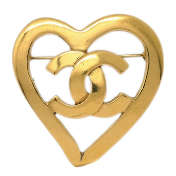 CHANEL Heart Brooch Gold 95P 181881