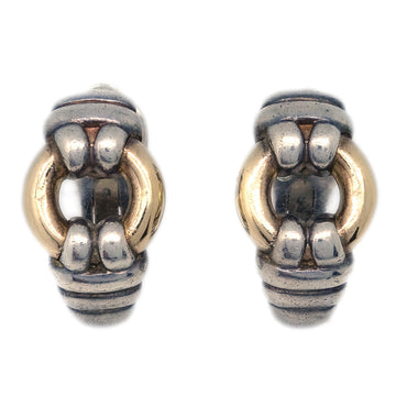 HERMES Earrings Clip-On Silver 181836