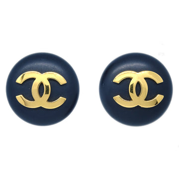 CHANEL Black Button Earrings Clip-On 24 182403
