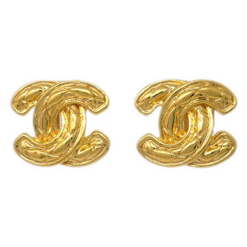 CHANEL Gold CC Earrings Clip-On 2433 182413