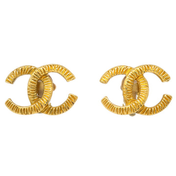 CHANEL CC Earrings Clip-On Gold 93P 182424
