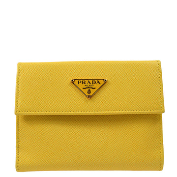 PRADA Yellow Bifold Wallet 161922