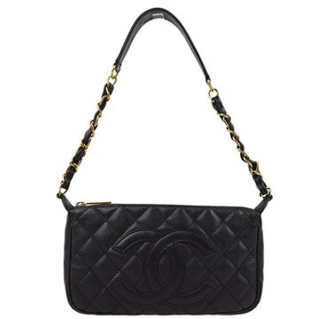 CHANEL Black Caviar Hobo Chain Handbag 162149