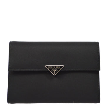 PRADA Black Nylon Trifold Wallet 172515