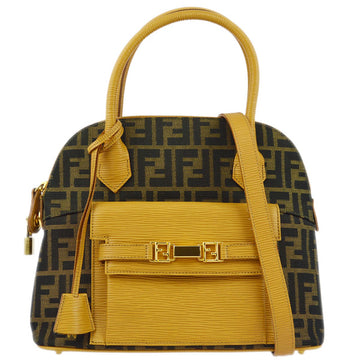 FENDI Brown Zucca 2way Shoulder Handbag 172615
