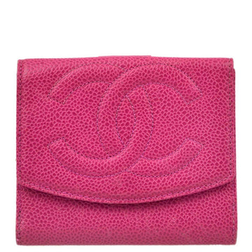 CHANEL Pink Caviar Bifold Wallet Purse 181858