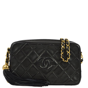 CHANEL Black Lambskin Camera Bag 191677