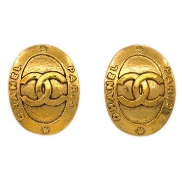 CHANEL Oval Earrings Clip-On Gold 28/2841 191788
